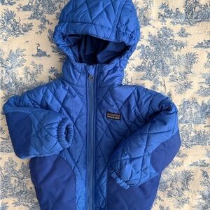 Patagonia Baby Puff Rider Hooded Jacket in vibrant blue